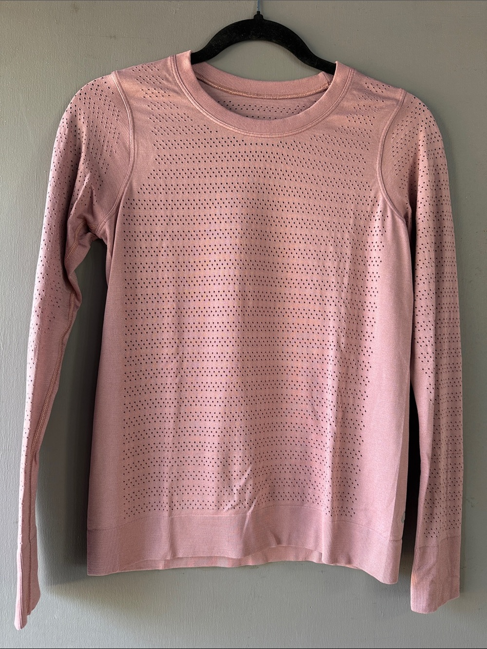 lululemon athletica Dusty Pink Perforated Long Sleeve Crew